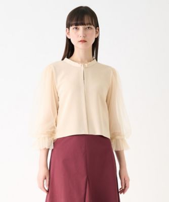 ＜LANVIN COLLECTION (Women)＞チュールスリーブニットジャケット
