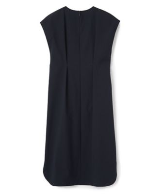 ランバンコレクション バックプリーツ切り替え シルク混 ワンピース 美品 シルクキュプラサテンワンピース | LANVIN COLLECTION (Women