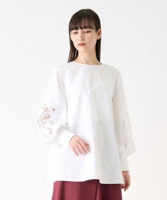 現行品/LANVIN COLLECTION レース切り替えスリーブブラウス レース切り替えスリーブブラウス | LANVIN COLLECTION (Women