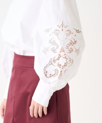 現行品/LANVIN COLLECTION レース切り替えスリーブブラウス レース切り替えスリーブブラウス | LANVIN COLLECTION (Women