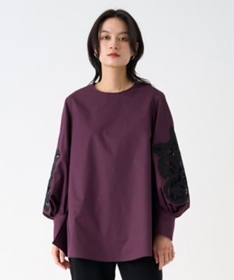 品質が レース切り替えスリーブブラウス (Women COLLECTION LANVIN | トップス