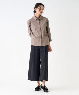 ロゴ刺しゅうカラーシャツ | LANVIN COLLECTION (Women