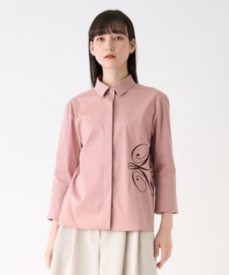 ＜LANVIN COLLECTION (Women)＞ロゴ刺しゅうカラーシャツ