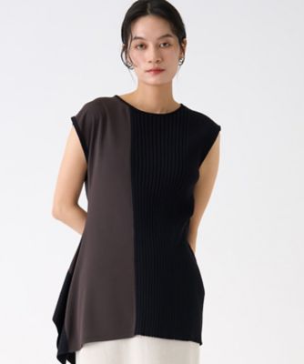 ＜LANVIN COLLECTION (Women)＞アシンメトリードッキングカットソー