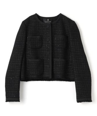 【ランバン　コレクション】美品　ツィードジャケット　上質ウール混 バスケットツィードジャケット | LANVIN COLLECTION (Women