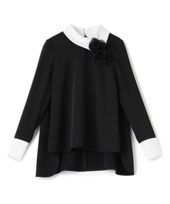 LANVIN COLLECTION / ランバン コレクション コットンブロードブラウス 2wayコサージュ付ブラウス | LANVIN COLLECTION (Women