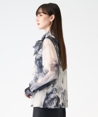 フラワーモチーフシネプリントブラウス | LANVIN COLLECTION (Women 