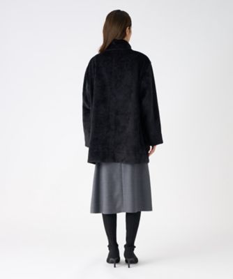 美品✨LANVIN ランバン ベロア襟 ダブルチェスターコート ブラック 50 ベロアボンディングコート | LANVIN COLLECTION (Women)/ランバン