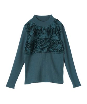 ＜LANVIN COLLECTION (Women)＞メリノウール　チュールドッキングニット