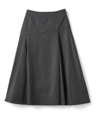 ＜LANVIN COLLECTION (Women)＞シルクウールストライプフレアスカート