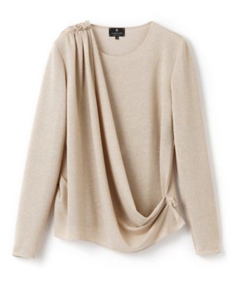 ＜LANVIN COLLECTION (Women)＞ラメジャージドレープカットソー