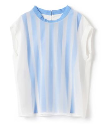＜LANVIN COLLECTION (Women)＞グログランストライプカットソー