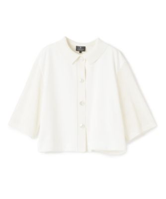 ＜LANVIN COLLECTION (Women)＞ニットスリーブサテンシャツ
