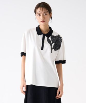 美品　ランバン　トップス　38 フラワー刺繍トップス | LANVIN COLLECTION (Women)/ランバン