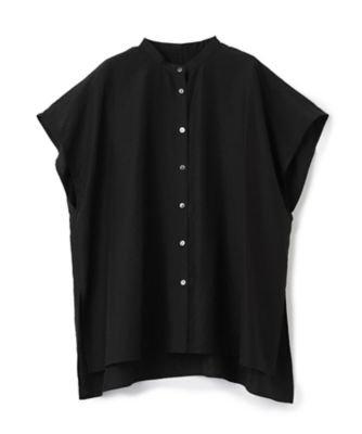 【SALE】LANVIN COLLECTION (Women)/ランバンコレクション キュプラシルクスタンドカラーブラウス 94クロ トップス【三越伊勢丹/公式】