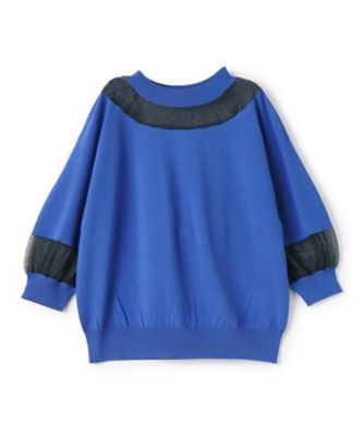 ＜LANVIN COLLECTION (Women)＞シアーブロッキングニットトップス