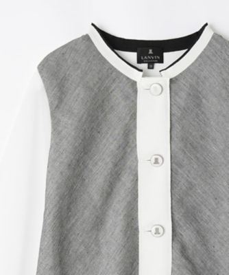 新品・未使用　ランバンコレクション　ジャケット　麻　イタリア製生地　ホワイト　白 ワンウェイリネンストレッチジャケット | LANVIN COLLECTION