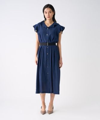 【ギフ_包装】 フリルスリーブワッシャーワンピース | LANVIN COLLECTION ワンピース