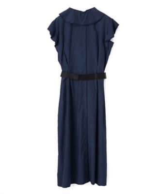 極美品　ランバンLANVIN Collection フリル付き七分袖ワンピース フリルスリーブワッシャーワンピース | LANVIN COLLECTION