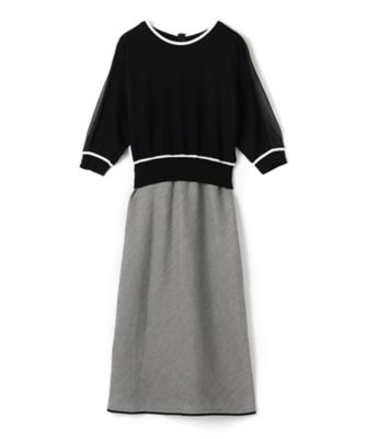 美品☆LANVIN ロゴチェック柄ゴールドパーティードレス M　ランバン ブラックフォーマル アンサンブル(0703386)9号・ブラック