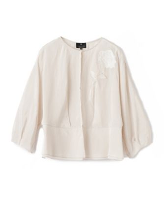 LANVIN COLLECTION (Women)/ランバンコレクション ペプラムワッシャーブラウス 81ベージュ トップス【三越伊勢丹/公式】