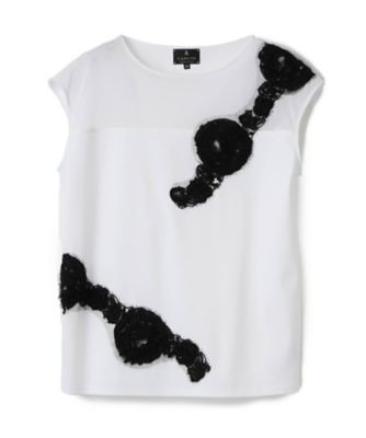 LANVIN COLLECTION (Women)/ランバンコレクション フラワーモチーフカットソー