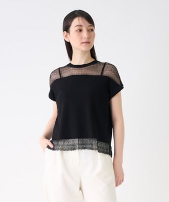 レース切替ニットトップス | LANVIN COLLECTION (Women)/ランバン