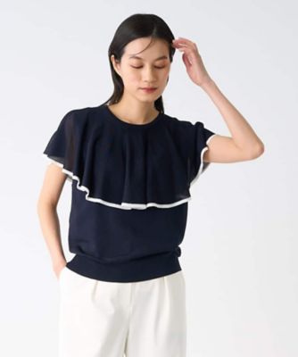 LANVIN ランバンコレクションレッド　トップス　ドレープ ドレープデザインニット | LANVIN COLLECTION (Women)/ランバン