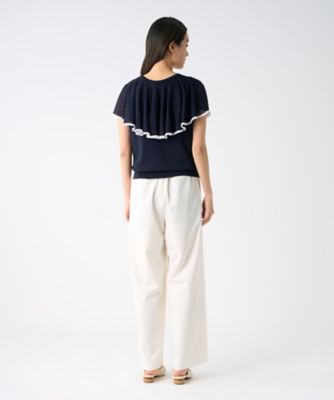 LANVIN ランバンコレクションレッド　トップス　ドレープ ドレープデザインニット | LANVIN COLLECTION (Women)/ランバン