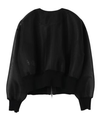 【人気】ランバンコレクション シアーブルゾン シースルー レースコンビブルゾン シアーダンボールニットブルゾン | LANVIN COLLECTION (Women