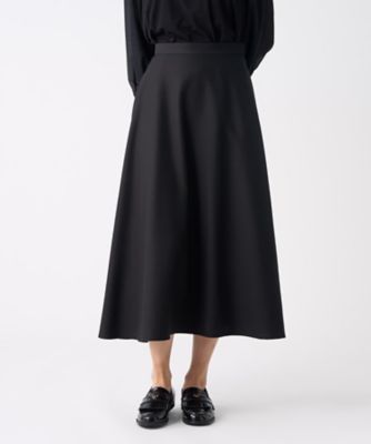 LANVIN スカート ブラック系 バックサテンアシンメトリーフレアスカート | LANVIN COLLECTION