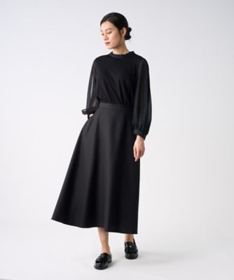 バックサテンアシンメトリーフレアスカート | LANVIN COLLECTION