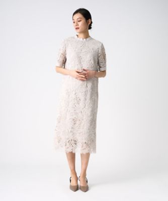 ランバンコレクション　レースワンピース エンブロイダリーフェザーレースワンピース | LANVIN COLLECTION