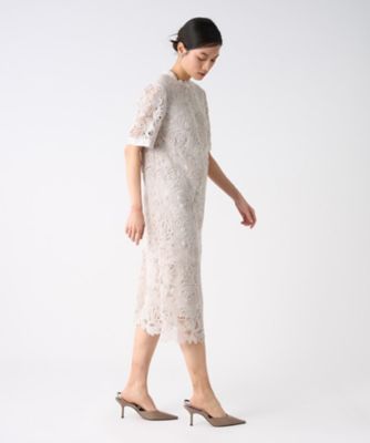 再値下げ　ランバンレースワンピース40 エンブロイダリーフェザーレースワンピース | LANVIN COLLECTION