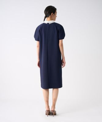 【新品未使用】LANVIN COLLECTIONケープスリーブワンピース　36 ラグランスリーブ刺繍襟ワンピース | LANVIN COLLECTION (Women