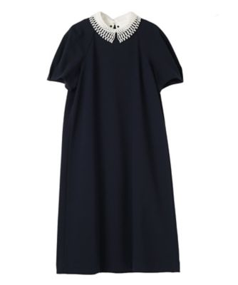 ＜LANVIN COLLECTION (Women)＞ラグランスリーブ刺繍襟ワンピース