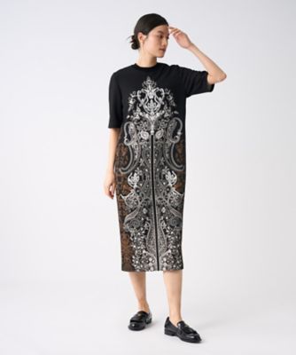 フラワーペイズリーパネルプリントドレス | LANVIN COLLECTION