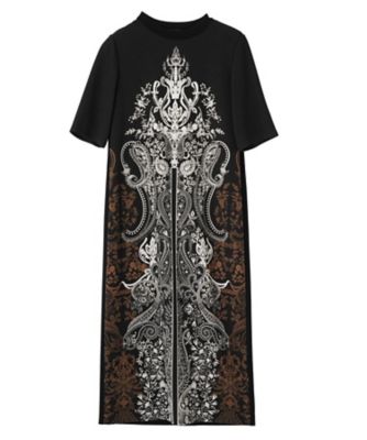 LANVIN COLLECTION (Women)/ランバンコレクション フラワーペイズリーパネルプリントドレス 94クロ ワンピース・ドレス【三越伊勢丹/公式】