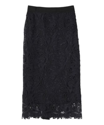 ＜LANVIN COLLECTION (Women)＞エンブロイダリーフェザーレーススカート