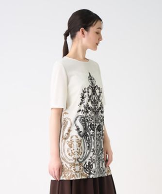 フラワーペイズリーパネルプリントカットソー | LANVIN