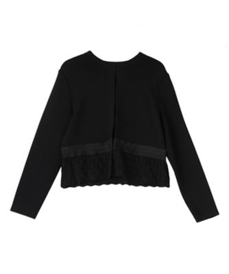 LANVIN COLLECTION (Women)/ランバンコレクション ミラノリブニットペプラムジャケット 94クロ コート・ジャケット【三越伊勢丹/公式】