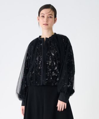 ＜LANVIN COLLECTION (Women)＞スパンコール刺しゅうベロアジャケット