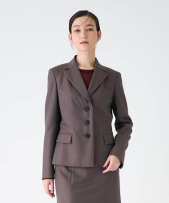 美品☆ランバンコレクション　丸襟　絹混ナイロン　ジャケット　L シルクウール ストレッチジャケット | LANVIN COLLECTION (Women