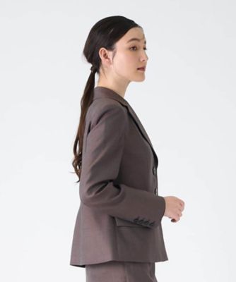 美品☆ランバンコレクション　丸襟　絹混ナイロン　ジャケット　L シルクウール ストレッチジャケット | LANVIN COLLECTION (Women