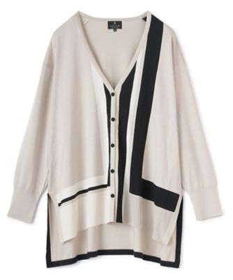 美品 LANVIN COLLECTION フラワードライコットンカーディガン インターシャ天竺カーディガン | LANVIN COLLECTION (Women