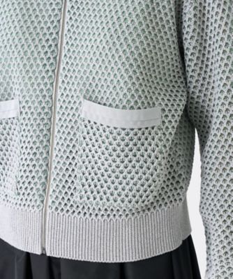 美品 ランバンコレクション レース装飾 クルーネック 長袖 ニット カーディガン フリンジレースカーディガン | LANVIN COLLECTION (Women