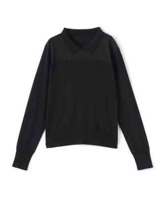 ランバンコレクション　ニット　プルオーバー　シルク　アルパカ　ブラック　40 ランバンコレクション ニット プルオーバー シルク アルパカ ブラック