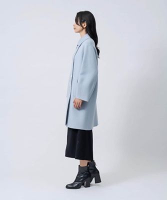 圧巻 羊毛 ダブルフェイス 伊製 ランバン LANVIN ステンカラーコート ウールカシミヤ ハンドステッチステンカラーコート | LANVIN