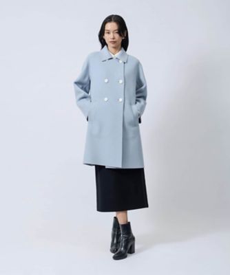 ウールカシミヤ ハンドステッチステンカラーコート | LANVIN
