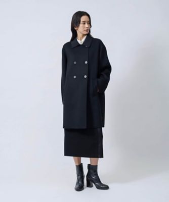 よ*し様 LANVIN COLLECTION カシミヤ100％ ピーコート 38 ウールカシミヤ ハンドステッチステンカラーコート | LANVIN